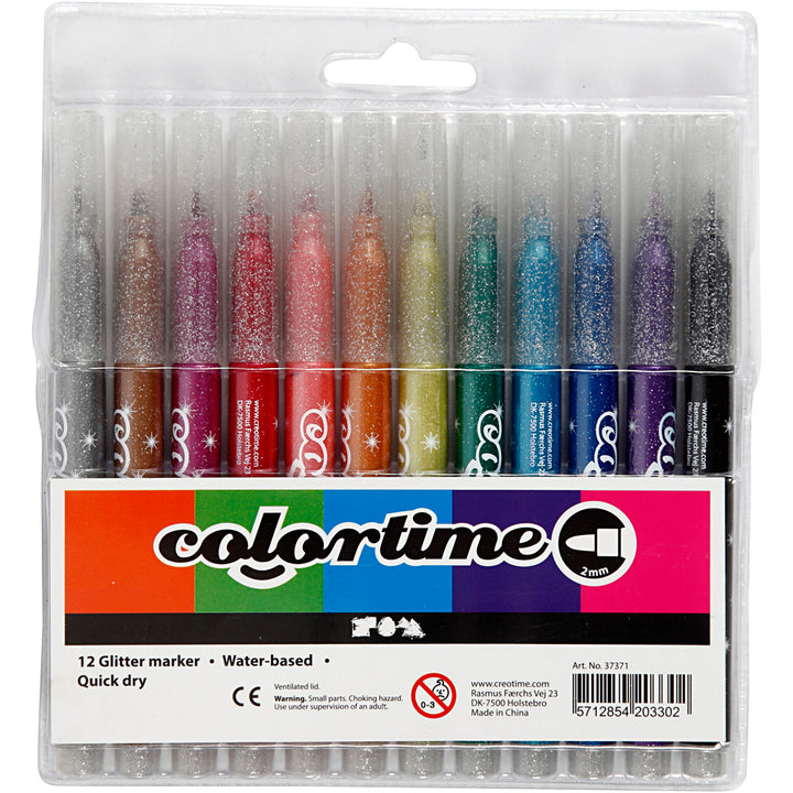 Colortime Rotuladores de purpurina - 12 unidades