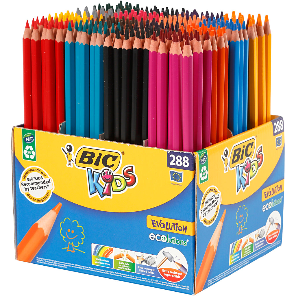 Lápices de colores Evolution BIC KIDS - 288 unidades