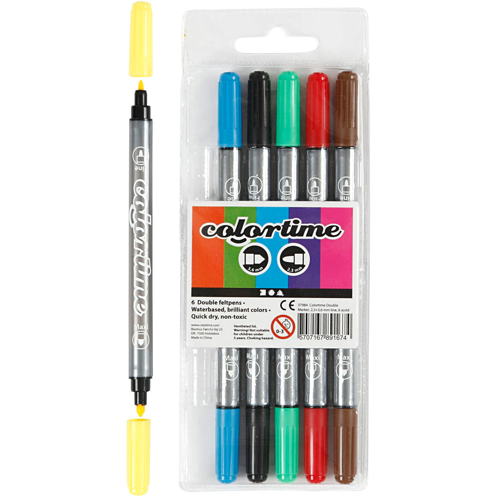 Rotuladores dobles Colortime - 6 unidades