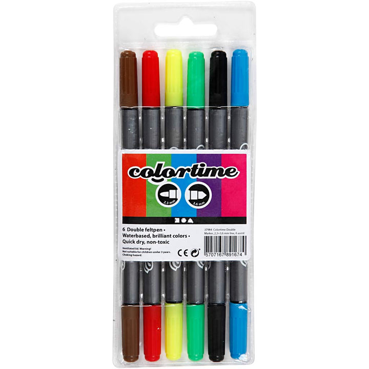 Rotuladores dobles Colortime - 6 unidades