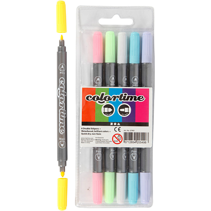 Rotuladores dobles Colortime - 6 unidades