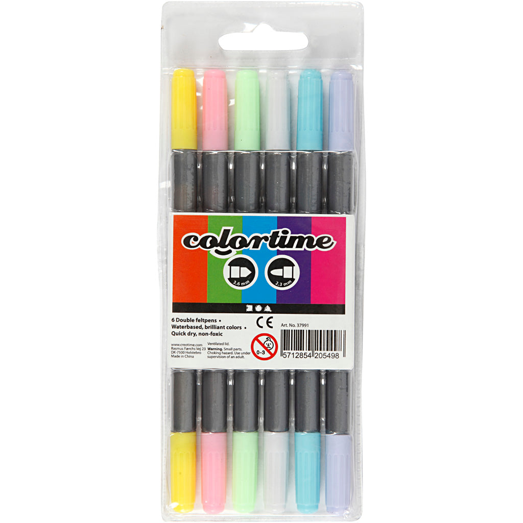 Rotuladores dobles Colortime - 6 unidades
