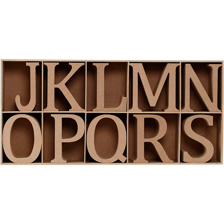 Letras, números y símbolos de madera - 160 unidades