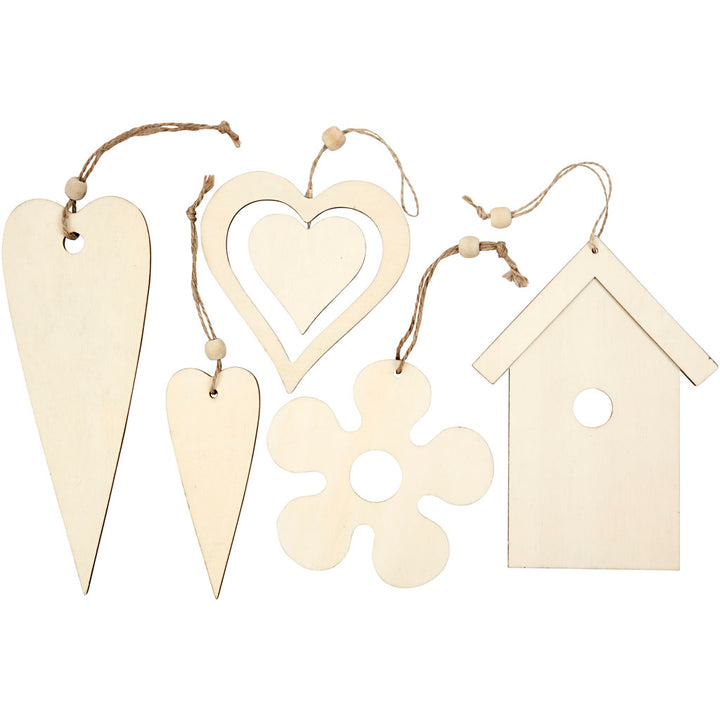 Ornamentos de madera - 100 unidades