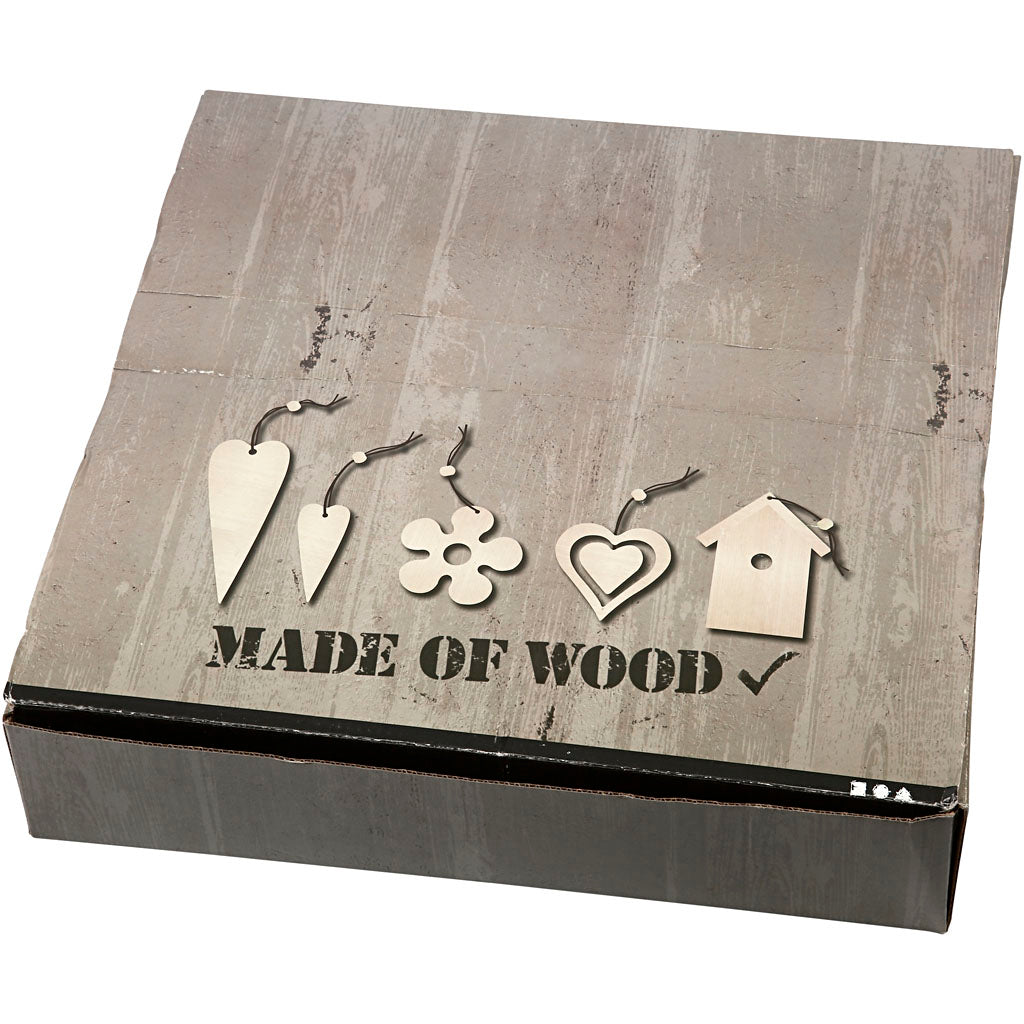 Ornamentos de madera - 100 unidades