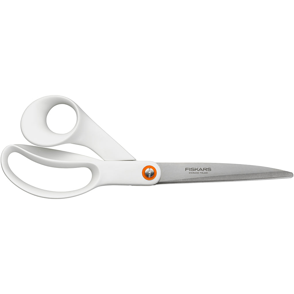 Tijeras multiuso Fiskars 24 cm para diestros — blancas