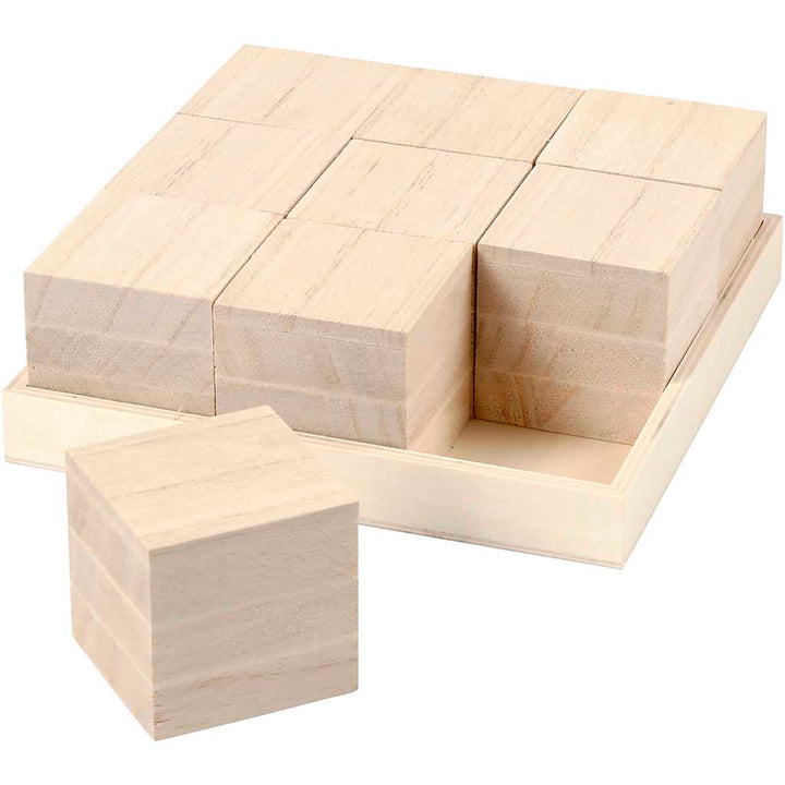 Cubos de madera - 9 unidades