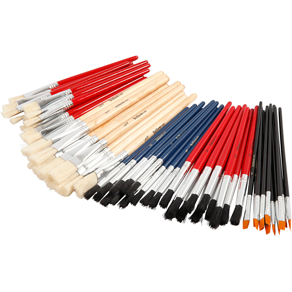 Set YellowLine 60 pinceles infantiles — n.º 4+8+10+12+3/4