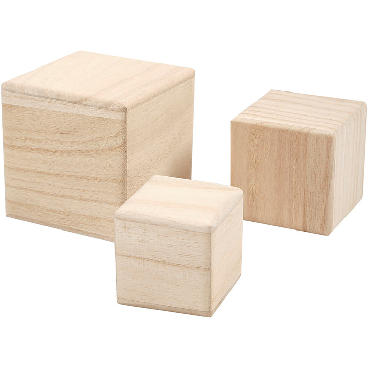 Cubos de madera - 3 unidades