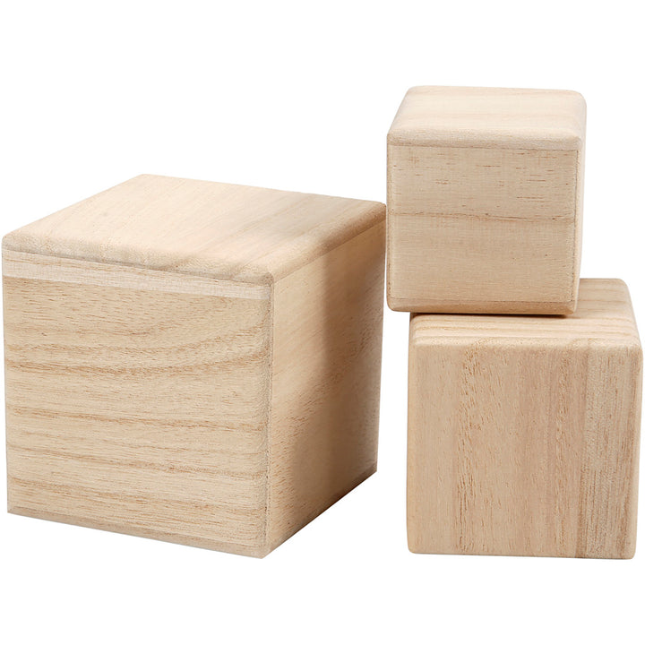 Cubos de madera - 3 unidades