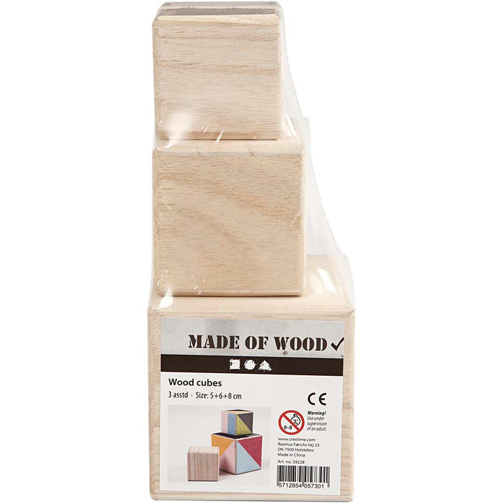 Cubos de madera - 3 unidades