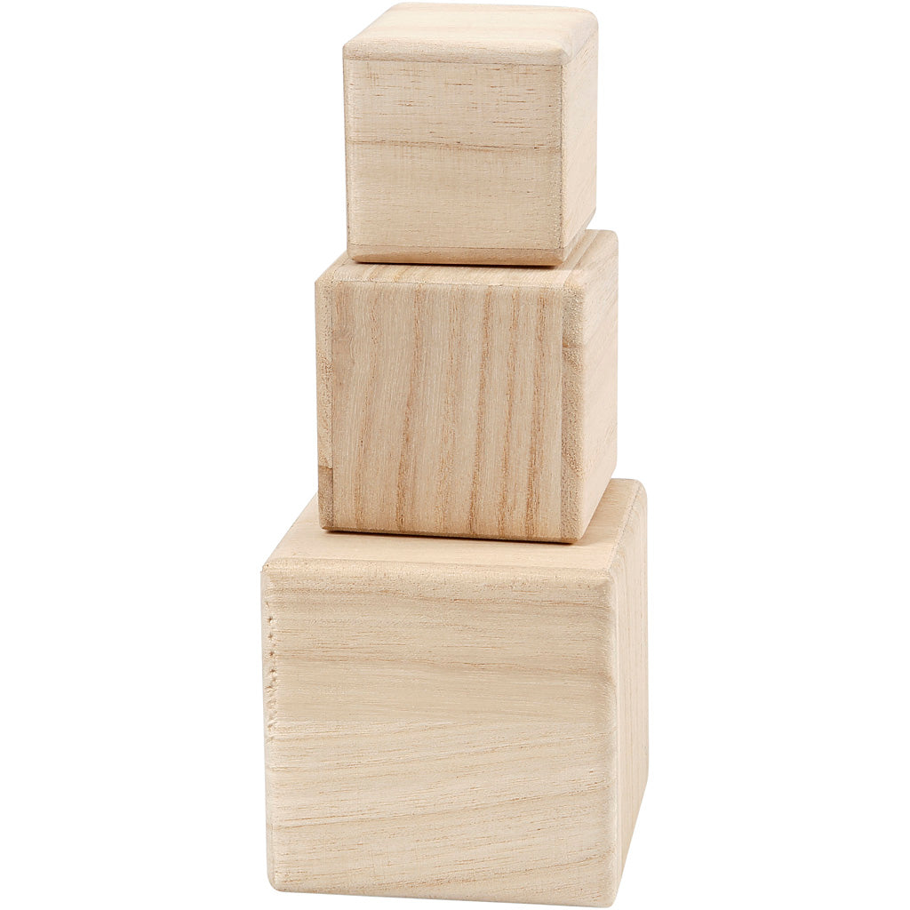 Cubos de madera - 3 unidades