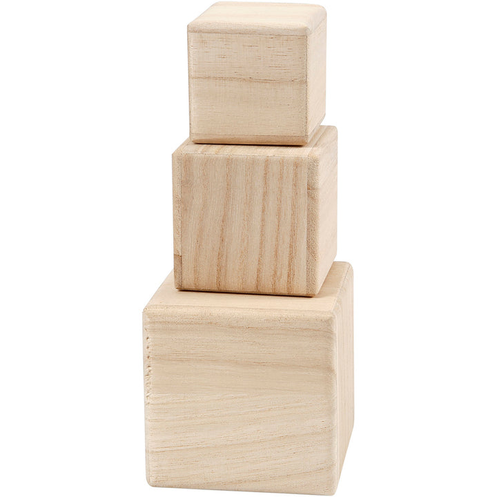 Cubos de madera - 3 unidades