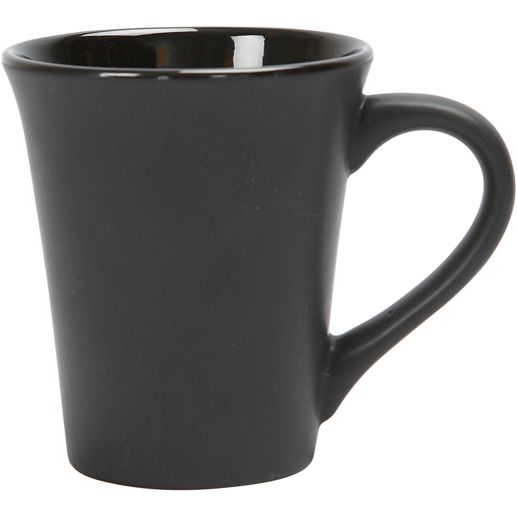Taza de porcelana negra