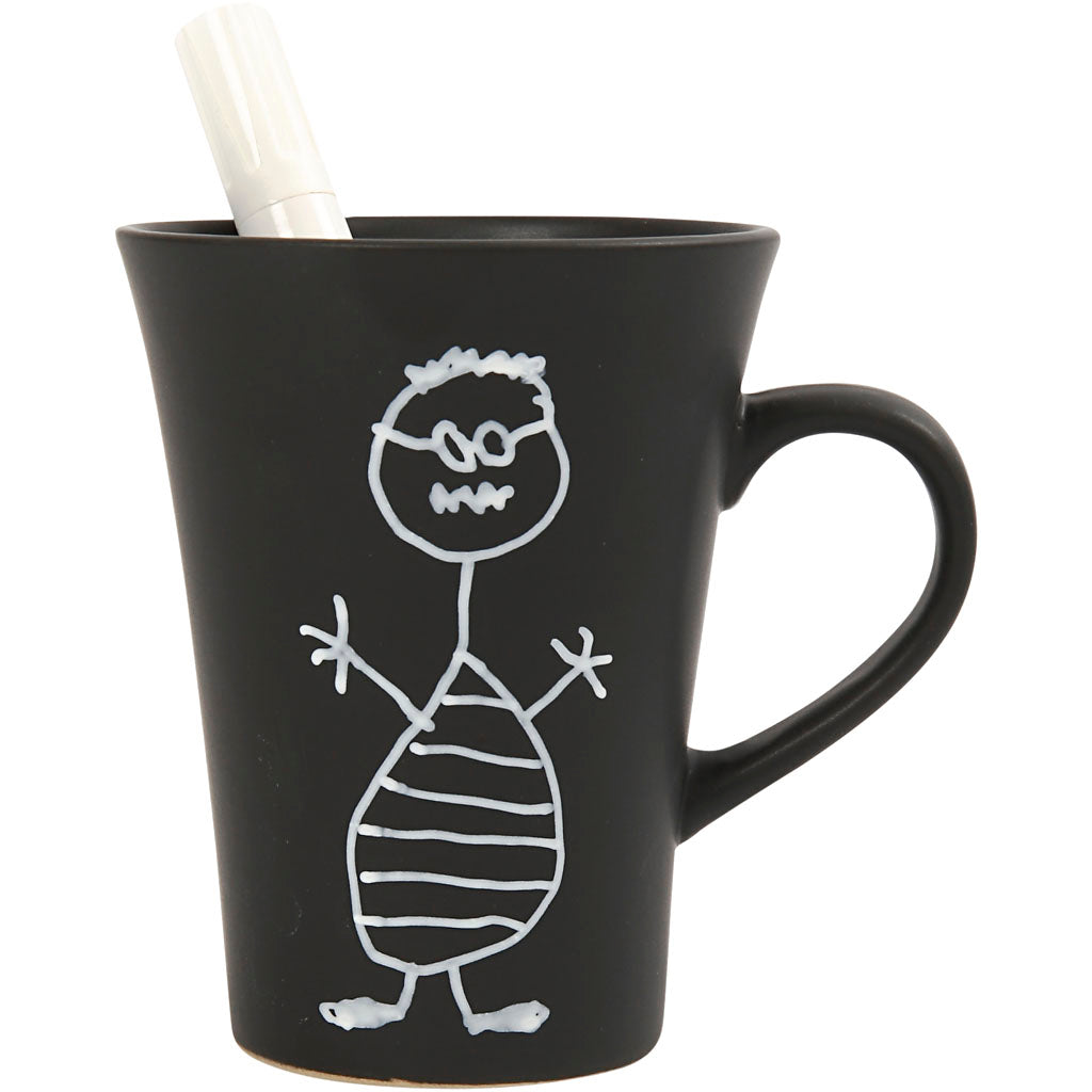 Taza de porcelana negra