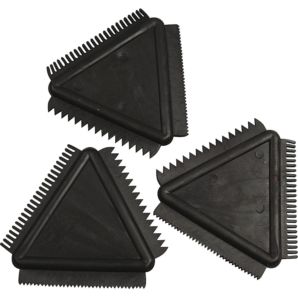 Peines de textura de goma negro 9 cm — 3 ud
