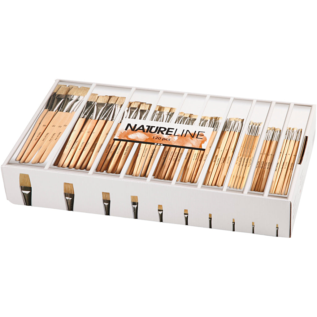 Pinceles Nature Line n.º 00+0+1+2+4+8+12+14+20+22 plano L: 17.5-20.5 cm — 10x12 ud