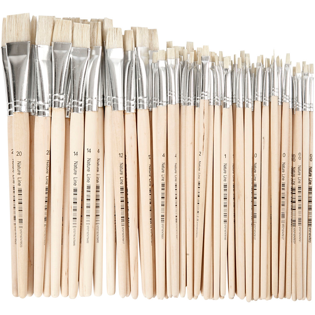 Pinceles Nature Line n.º 00+0+1+2+4+12+14+20 plano L: 18-22 cm — 68 ud