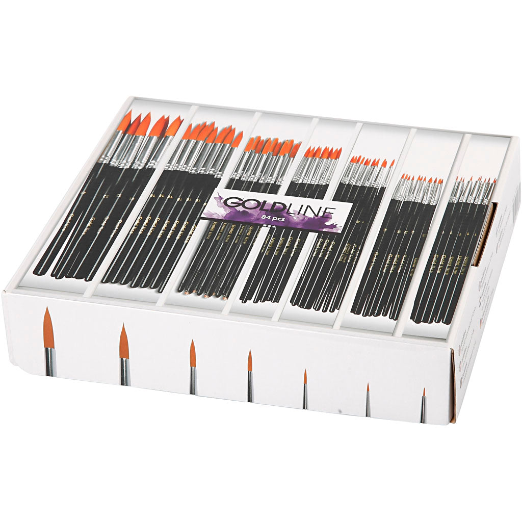 Pinceles de nylon n.º 1+2+4+8+12+18+22 redondo L: 17-21 cm — 7x12 ud