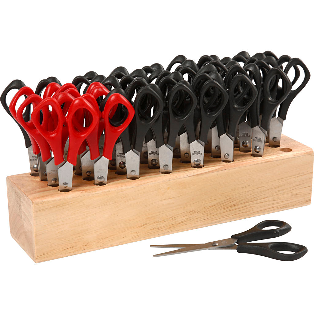 Tijeras escolares con soporte redondo L: 14 cm — 1 set