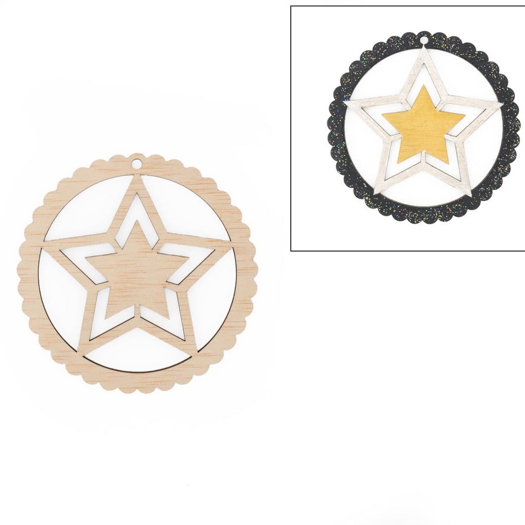 Set de 6 bola estrella 10X0.3cm