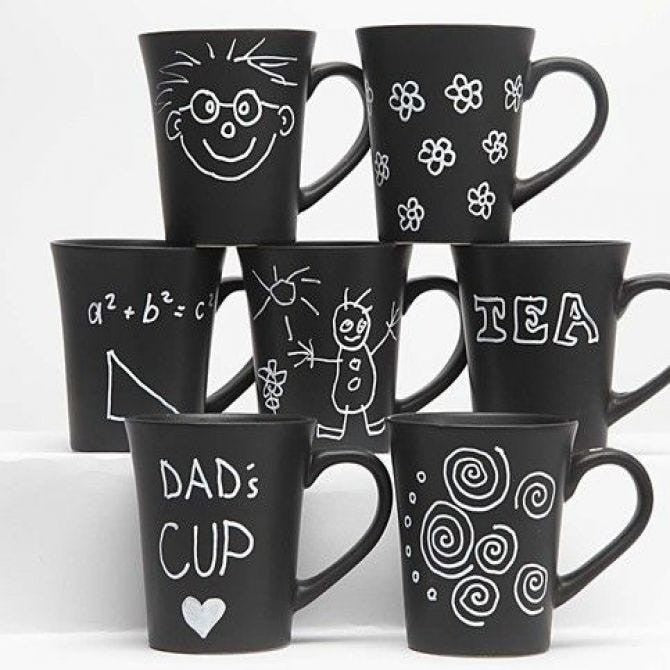 Taza de porcelana negra