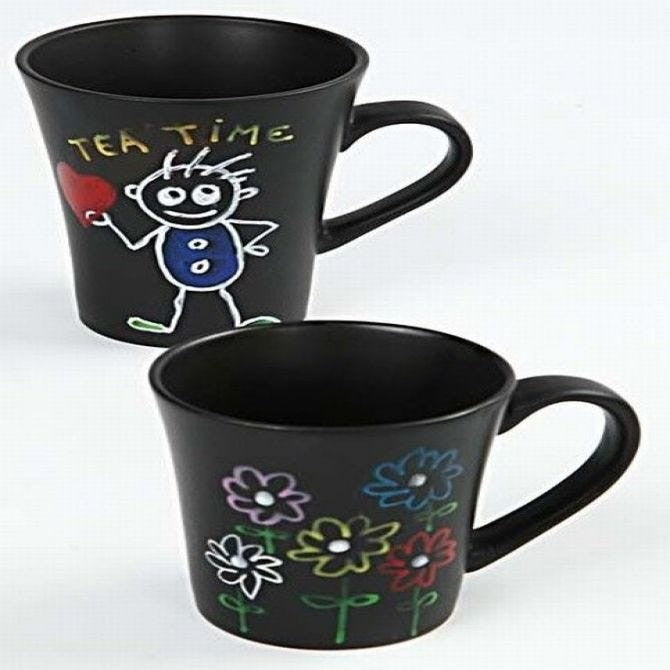 Taza de porcelana negra