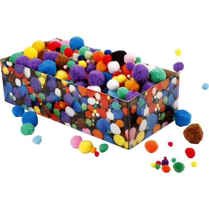 Pompones surtidos de colores 220gr