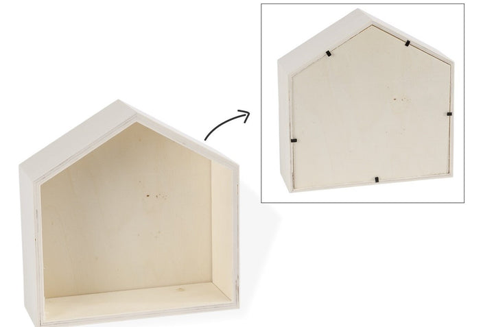 Casa cuadro con estanteria 20X7X20cm
