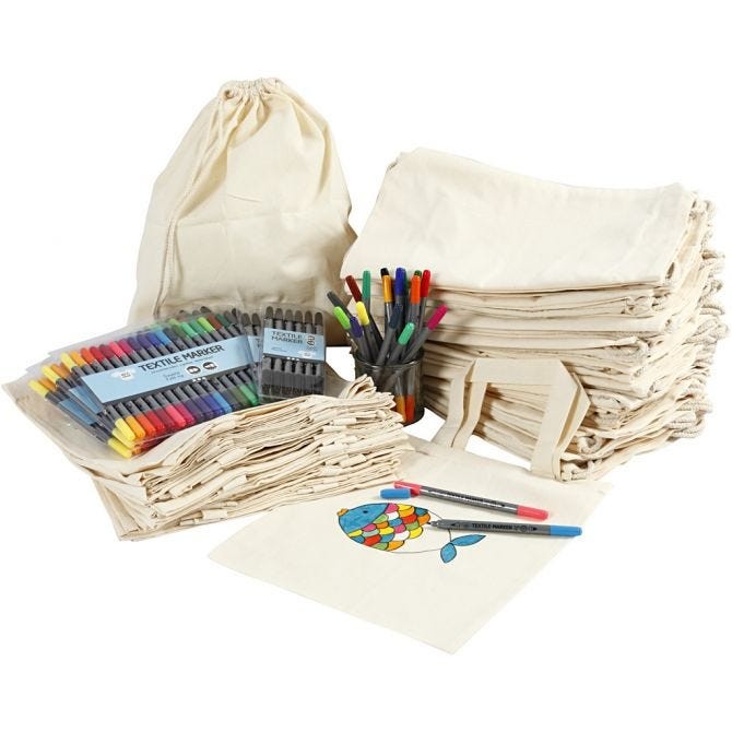 Bolsas y mochilas con rotuladores - 1 set