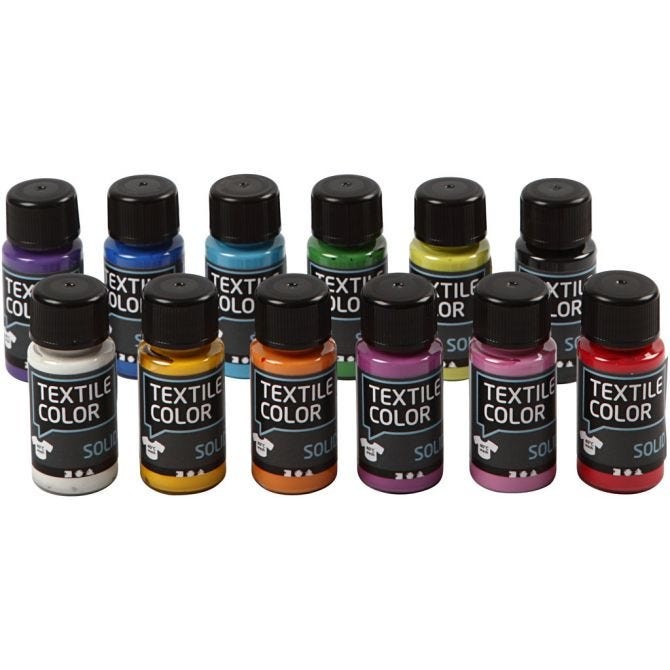 Pintura textil 12 unid colores