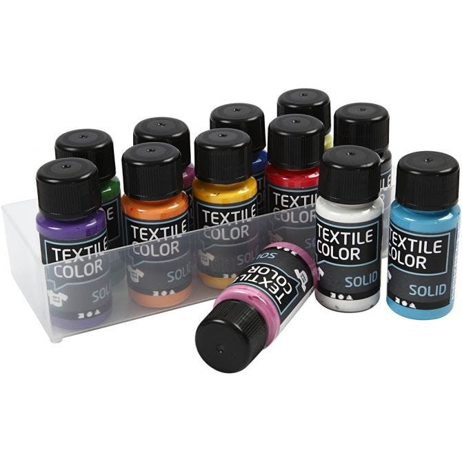 Pintura textil 12 unid colores