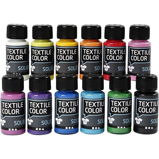 Pintura textil 12 unid colores