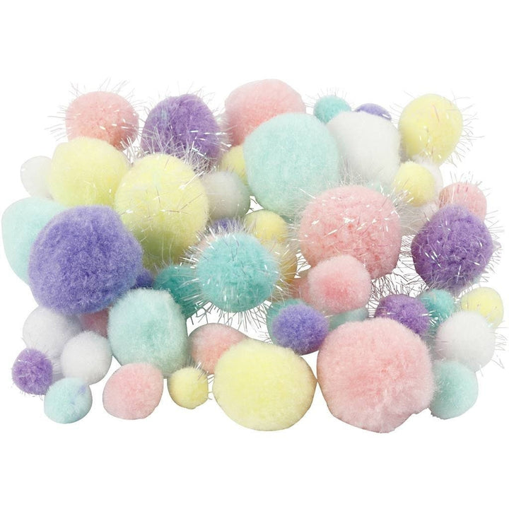 Pompones color pastel - 48 stdo