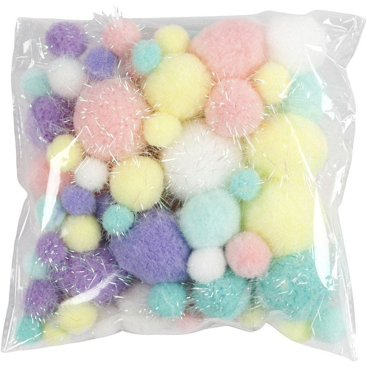 Pompones color pastel - 48 stdo