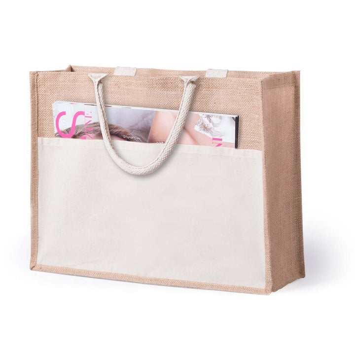 Bolsa de yute con bolsillo algodón