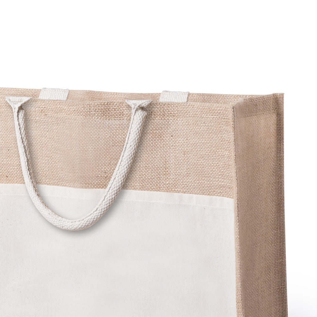 Bolsa de yute con bolsillo algodón
