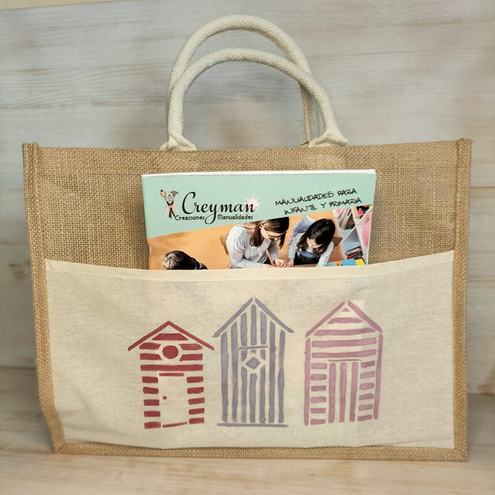 Bolsa de yute con bolsillo algodón