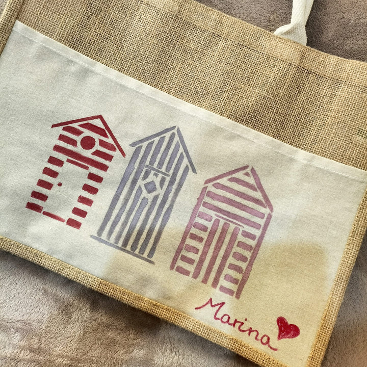 Bolsa de yute con bolsillo algodón