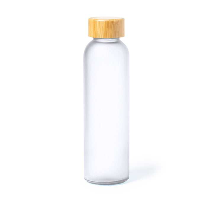 Botella cristal tapón bambú