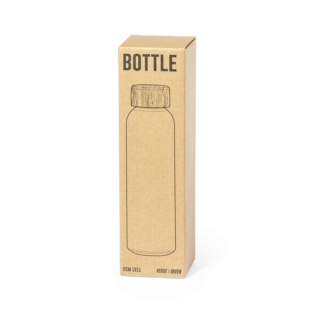 Botella cristal tapón bambú