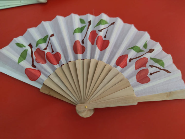 Abanico mango madera