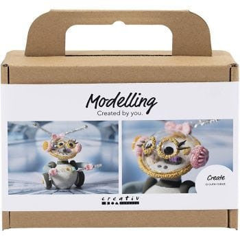 Mini kit robot gris - rosa