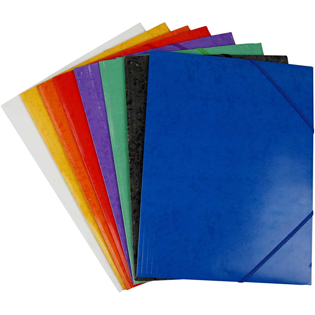 Carpeta con solapa y goma colores surtidos A4 — 8x3 ud
