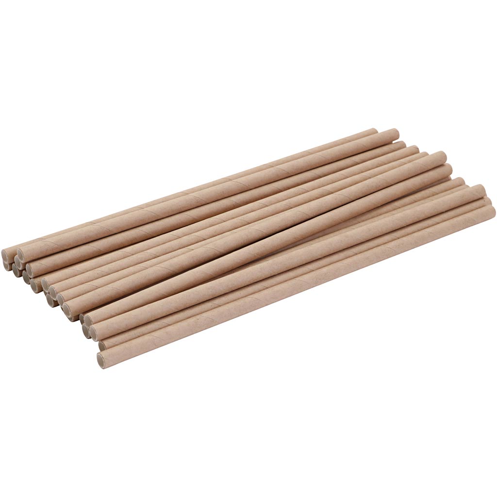 Pajitas de papel kraft ⌀ 6 mm — 250 ud