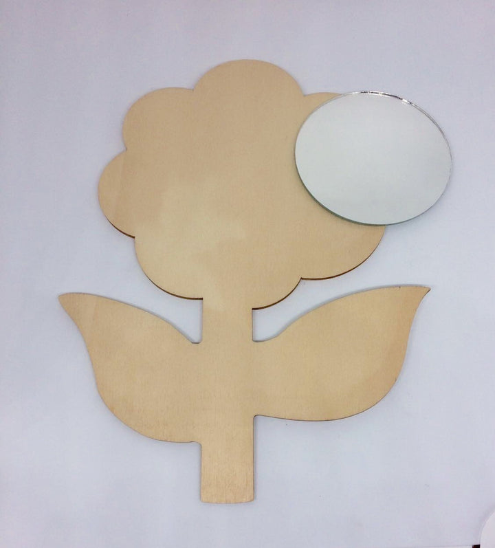 SILUETA ESPEJO FLOR MADERA
