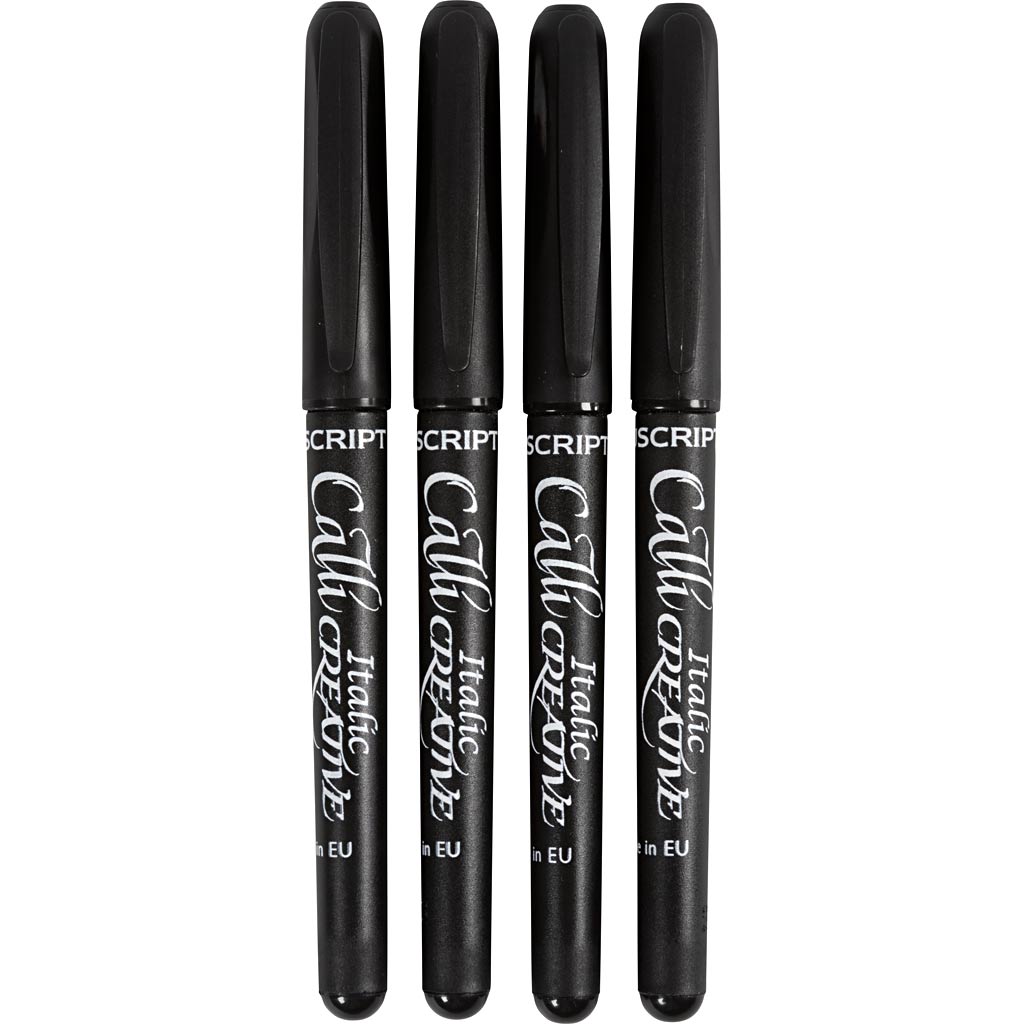 Rotulador de caligrafía negro — 4 ud