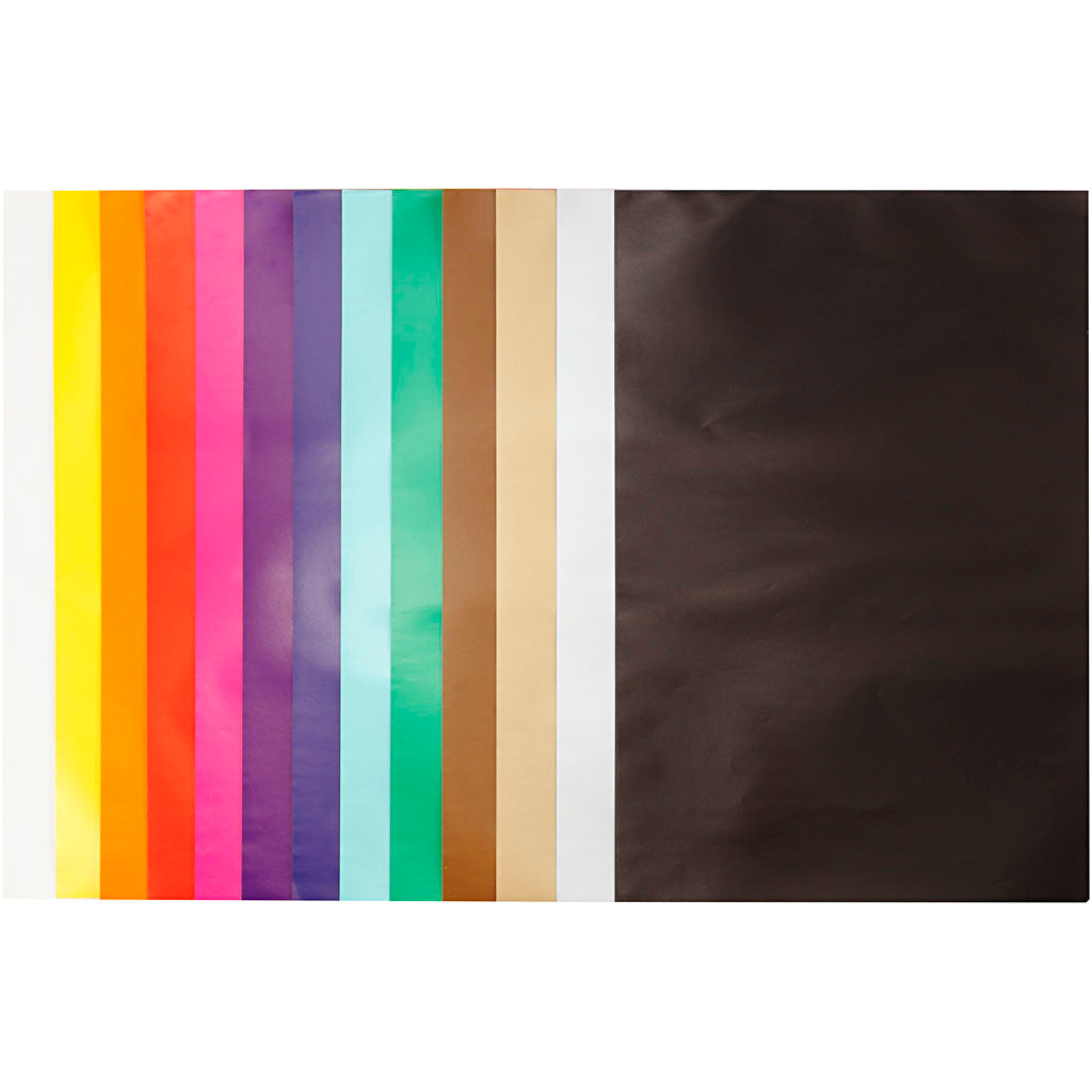 Papel glaseado colores surtidos 24x32 cm 80 g — 50 hojas
