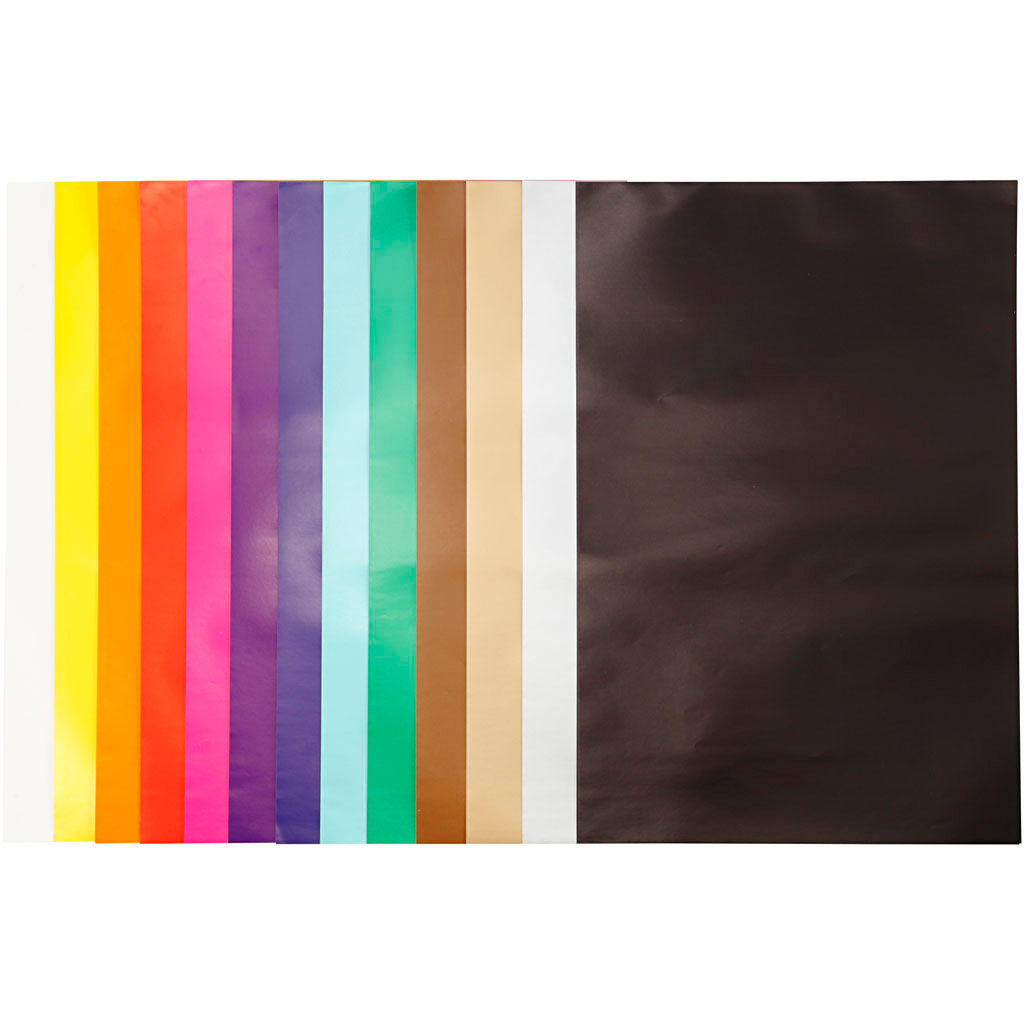 Papel glaseado colores surtidos 32x48 cm 80 g — 100 hojas