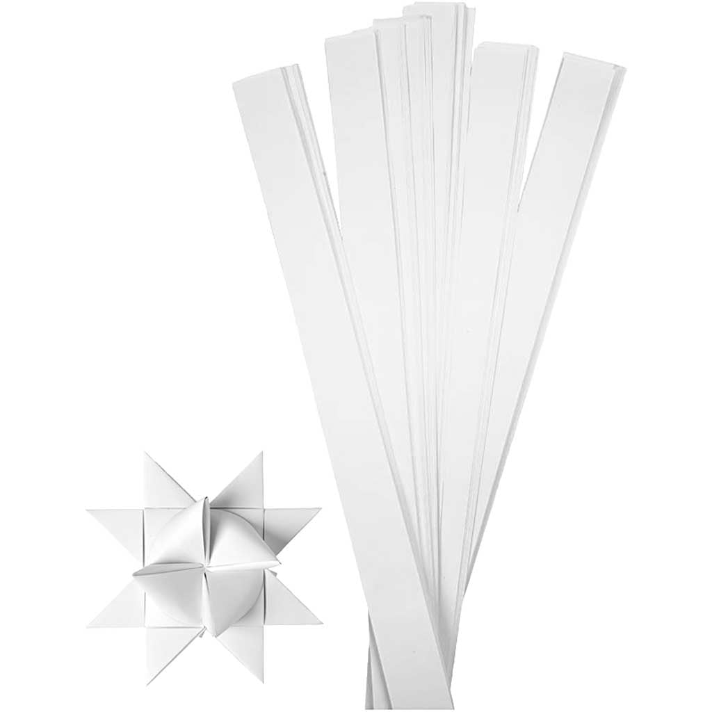 Tiras de papel para estrellas blanco ⌀ 11.5 cm — 100 tiras